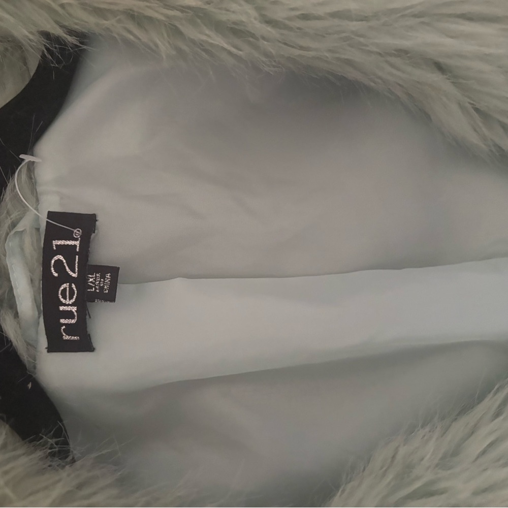Rue21 Women's Mint Green Faux Fur Jacket